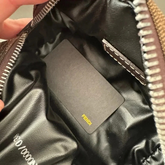 EUC  Fendi Zebra Animal Print Brown Fabric Bag Pouch Cosmetic Toiletry - Picture 11 of 11